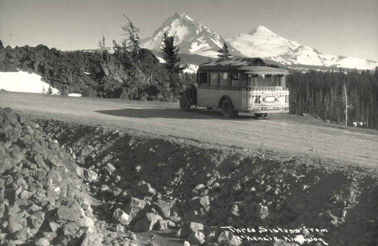 MOTOR STAGE ON THE McKENZIE PASS c. 1930